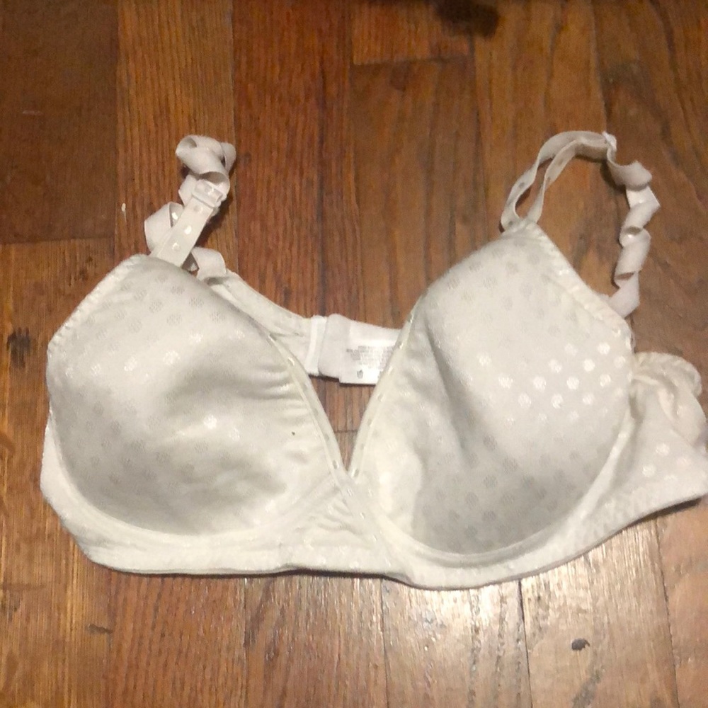 White Polka Dot Wireless Bra 36A